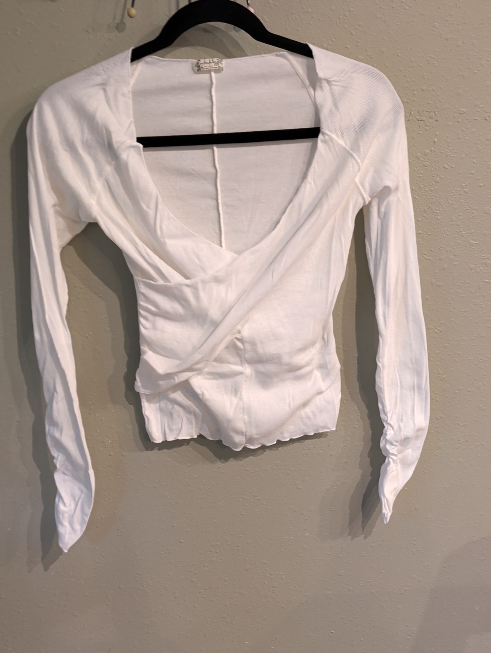 Intimately By Free People  White Crossover Long Sleeve Top